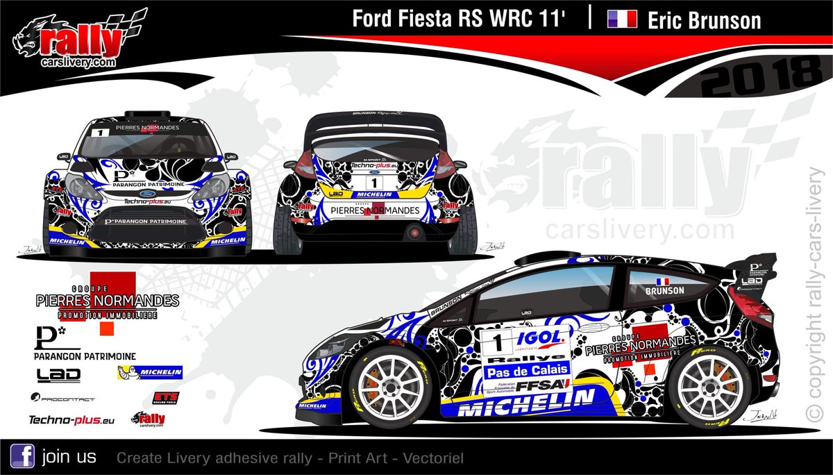 BRUNSONEric's tweet photo. Mise à jour des couleurs de la Ford Fiesta RS WRC pour le rallye de la Côte Fleurie 2018 https://t.co/5tbbVuS7ES