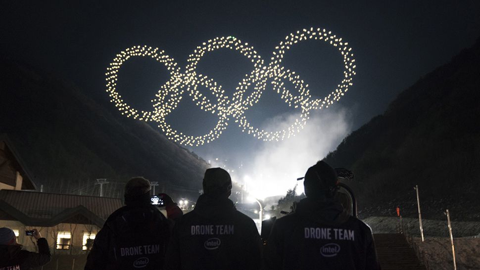 techradar's tweet photo. Intel's drones broke a world record at the Winter Olympics opening ceremony https://t.co/OUInDQPxw8 https://t.co/4ybFC8r3p8