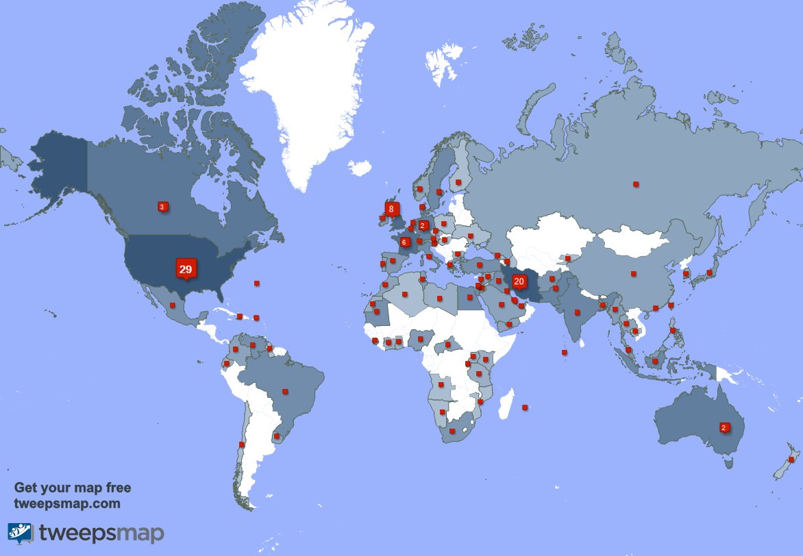 I have 3 new followers from Iran, and more last week. See tweepsmap.com/!ghazamfar