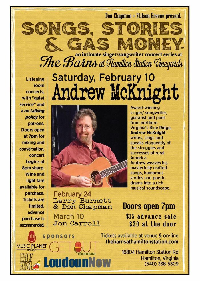 StilsonGreene's tweet photo. Tonight Songs Stories & Gas Money @andrewmcknight @thebarnsathsv @DCMohegan @LoudounNow @GetOutLoudoun @cerphe #halfking Listening Room Concerts. https://t.co/6XJn6cW3tL