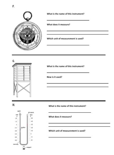 jondebarra's tweet image. .Measuring #Weather #WeatherInstruments Worksheet #JCGeography #JuniorCycle #Geography