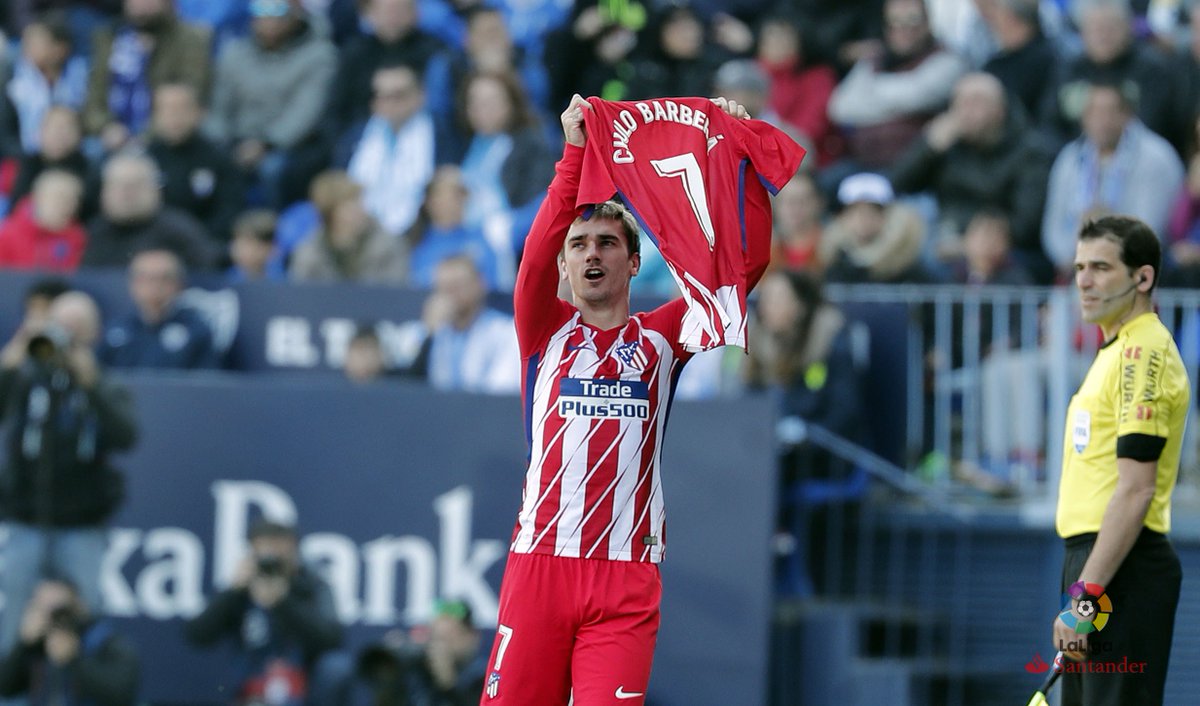 LaLiga's tweet photo. ¡Este gol va por ti, Nacho Barberá! ❤🙏

#MálagaAtleti https://t.co/zQz8pLejzM