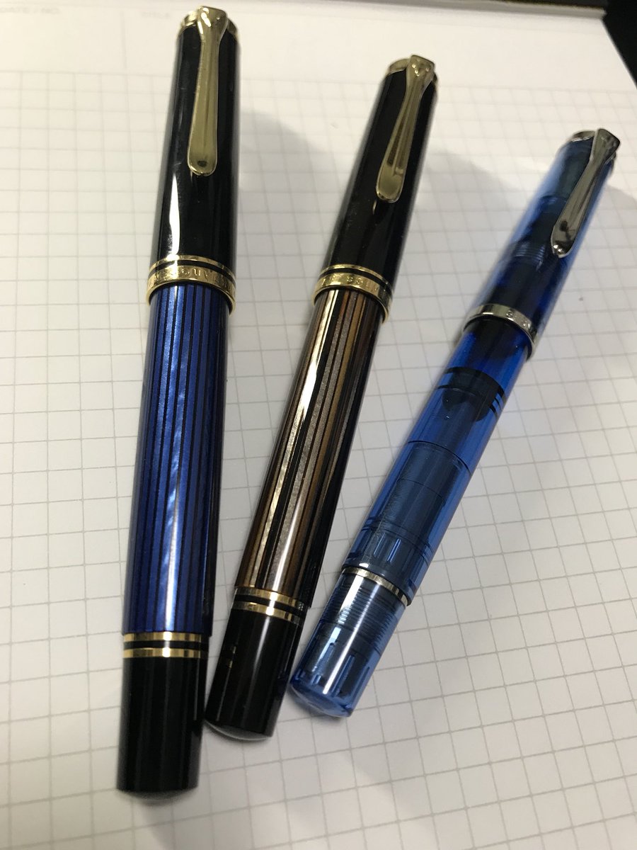 ひゅーが ドイツの突風 Pの方にも万年筆の布教を ペリカンのスーべレーン 一番のお気に入りはm400茶縞です これで書くと 字が綺麗に見える 気がする 文香pは是非一本如何ですか