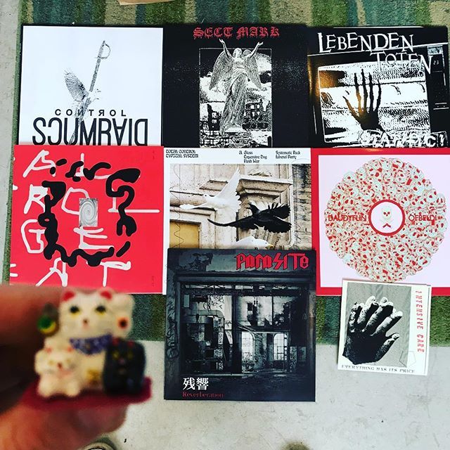 sorrystate's tweet photo. New stuff and restocks from Iron Lung and more! #scumraid #sectmark #lebendentoten #totalcontrol #daudyflin #parasite #intensivecare #hellokitty #outoffocud #nophotoshop #sorrystaterecords #ironlungrecords #freakinghellyadude https://t.co/lVJXAk0Mxx