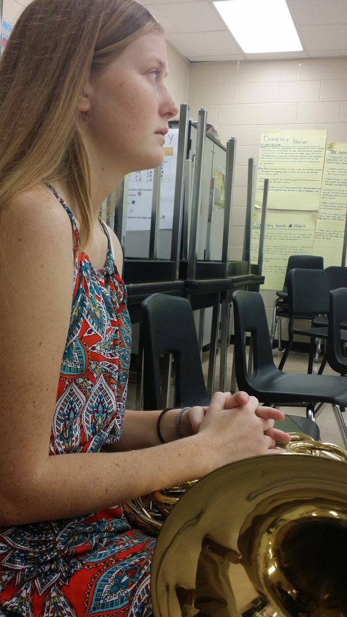 MimsMusicEd's tweet photo. Mainland Senior French Horn Soloist waiting for the big performance @MHS_AUA @MarchingBucs https://t.co/Qm5oD10grZ