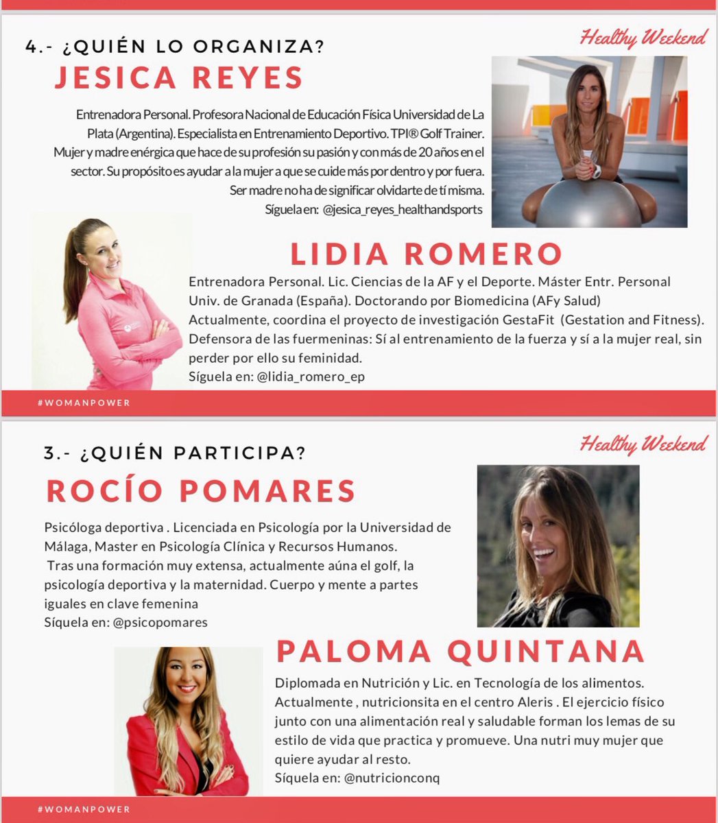 JesicaRTrainer's tweet photo. 👠 El evento del año #WomanPower para mujeres #reales en @HigueronResort con @rg_lidia @PsicoPomares @NutricionconQ 
🗓 28 y 29 Abril 
#sport #nutrition #psychology #surf #relax #desconection #realfood #beauty https://t.co/hqQgXki166