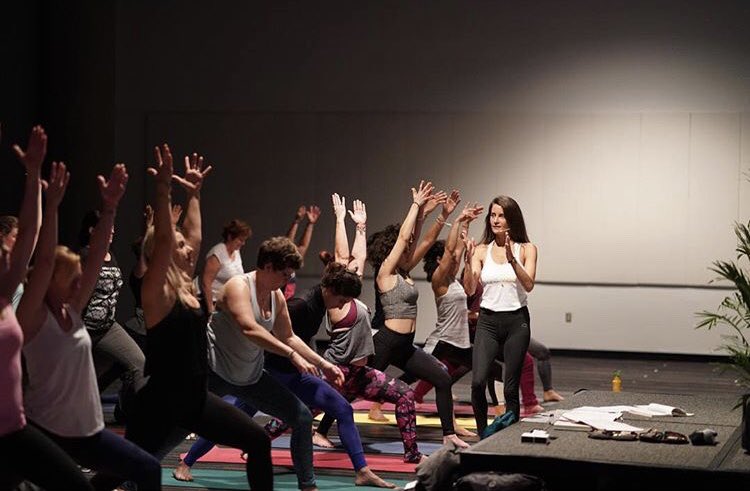 Lolewomen's tweet photo. What a great day at #ExpoYoga ! Come see us at booth 701: RSVP to the Lolë White Tour 2018 & you may get a chance to win a VIP experience. https://t.co/2L9CbI5iOO