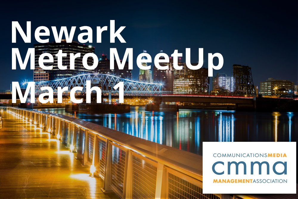 CMMA1's tweet photo. Join CMMA members and partners March 1st for our #NewarkMetroMeetUp. Tour the Prudential Production Facility with us and stay for a discussion on #RemoteContribution, #Technology and success from a #ProductionPerspective #cmmaCONNECT
Click for more: https://t.co/dtImuK8xkA https://t.co/J3LLKWahXu