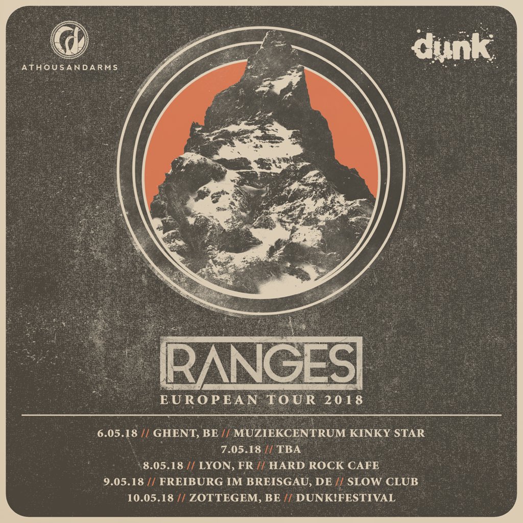 rangesmusic's tweet image. Happy to announce our European dates leading up to @dunkfestival this coming May.  See you soon Europe!