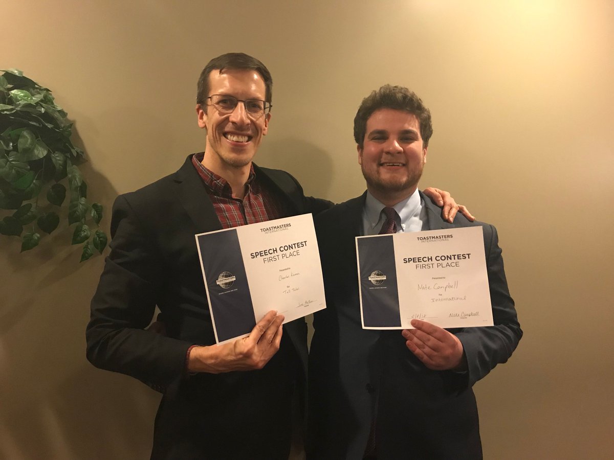RocToastmasters's tweet photo. Congrats to our Club contestant winners for International and Tall Tales! See you at the Area 22 Contest, Charles and Nate! https://t.co/YRsF34OyoM https://t.co/5CAOEHiTPi