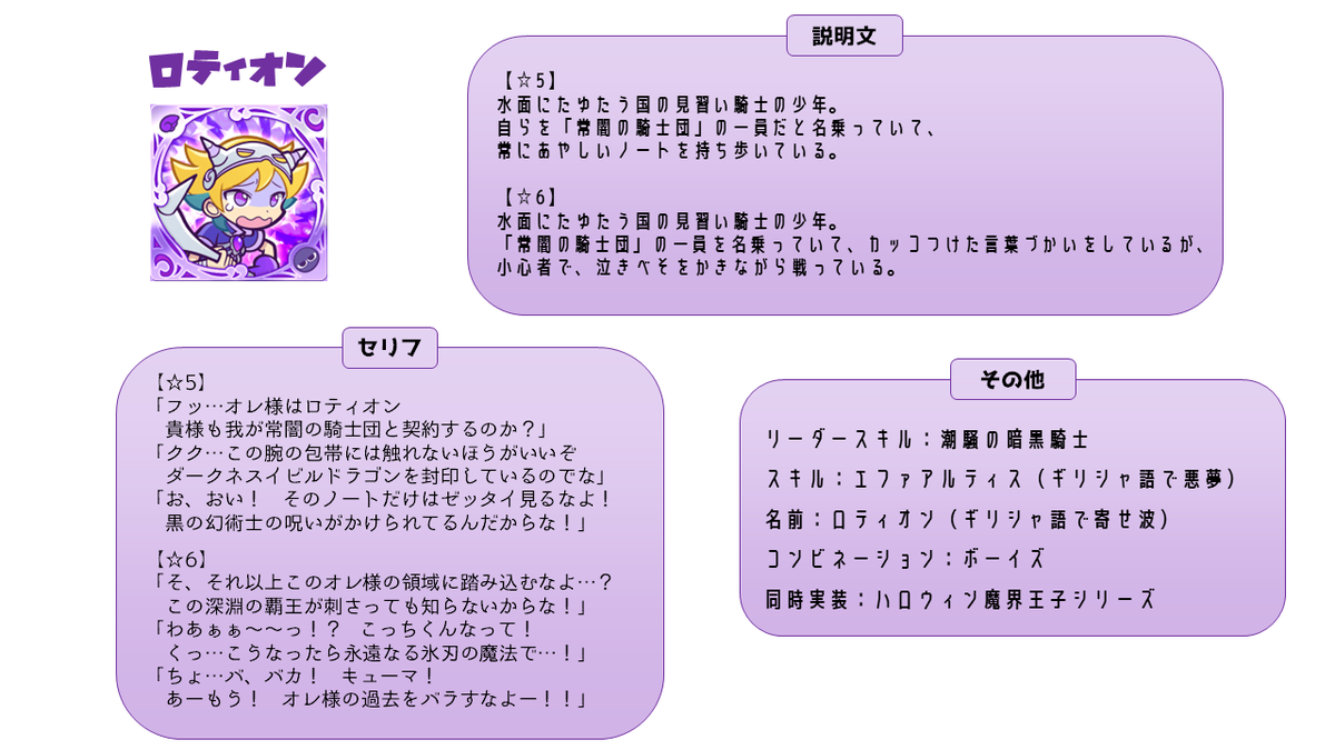 ぷよクエ資料倉庫 على تويتر 潮騒の騎士シリーズ キューマ ロティオン の説明文 セリフ 他 ぷよクエ資料倉庫 على تويتر 潮騒の騎士シリーズ キューマ ロティオン の説明文 セリフ 他