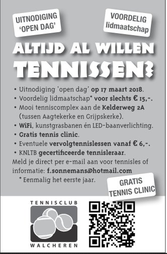 walcherentc's tweet photo. 17 maart 2018 open dag bij Tennisclub Walcheren. Kom ook en schijf je vrijblijvend in voor een gratis Tennis clinic. Een voordelig lidmaatschap voor de rest van het jaar behoort tot de mogelijkheid. https://t.co/eMvVliBXN3