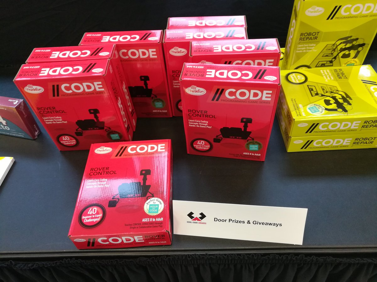 coolcodeawards's tweet photo. Lots of door prizes! #ReadySetCode #CSforAll #HourofCode #Code #STEM https://t.co/M8ovjryuoU