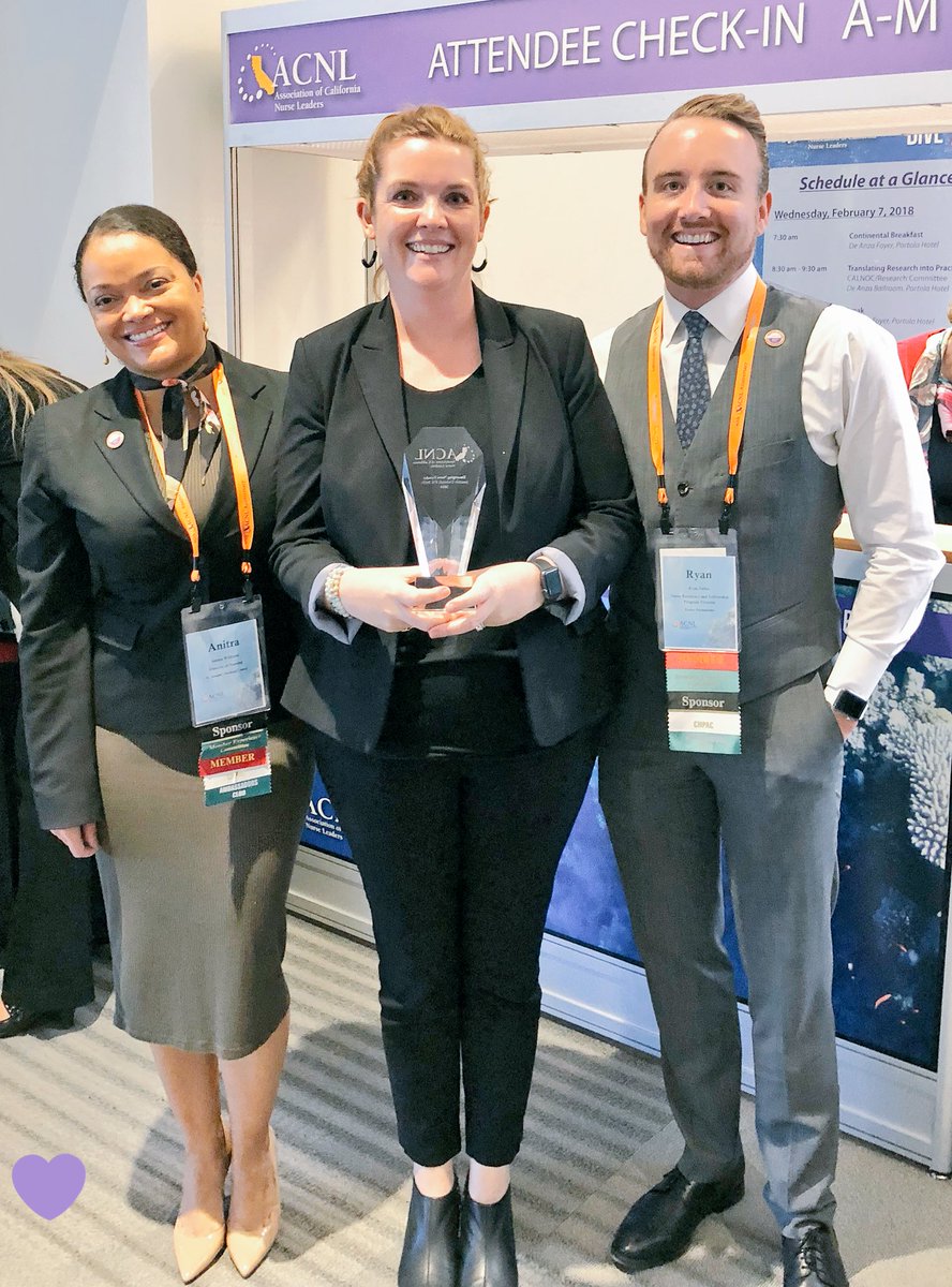 DrCCaufield's tweet photo. So proud to see Jennifer Underhill receive such an honor #ACNL40 #acnlconference2018 #NurseLeaders #ACNL with Anitra and Ryan passing the Membership Experience Committee Honors. @ACNL_LA_Coastal https://t.co/NDhEtiqt1t