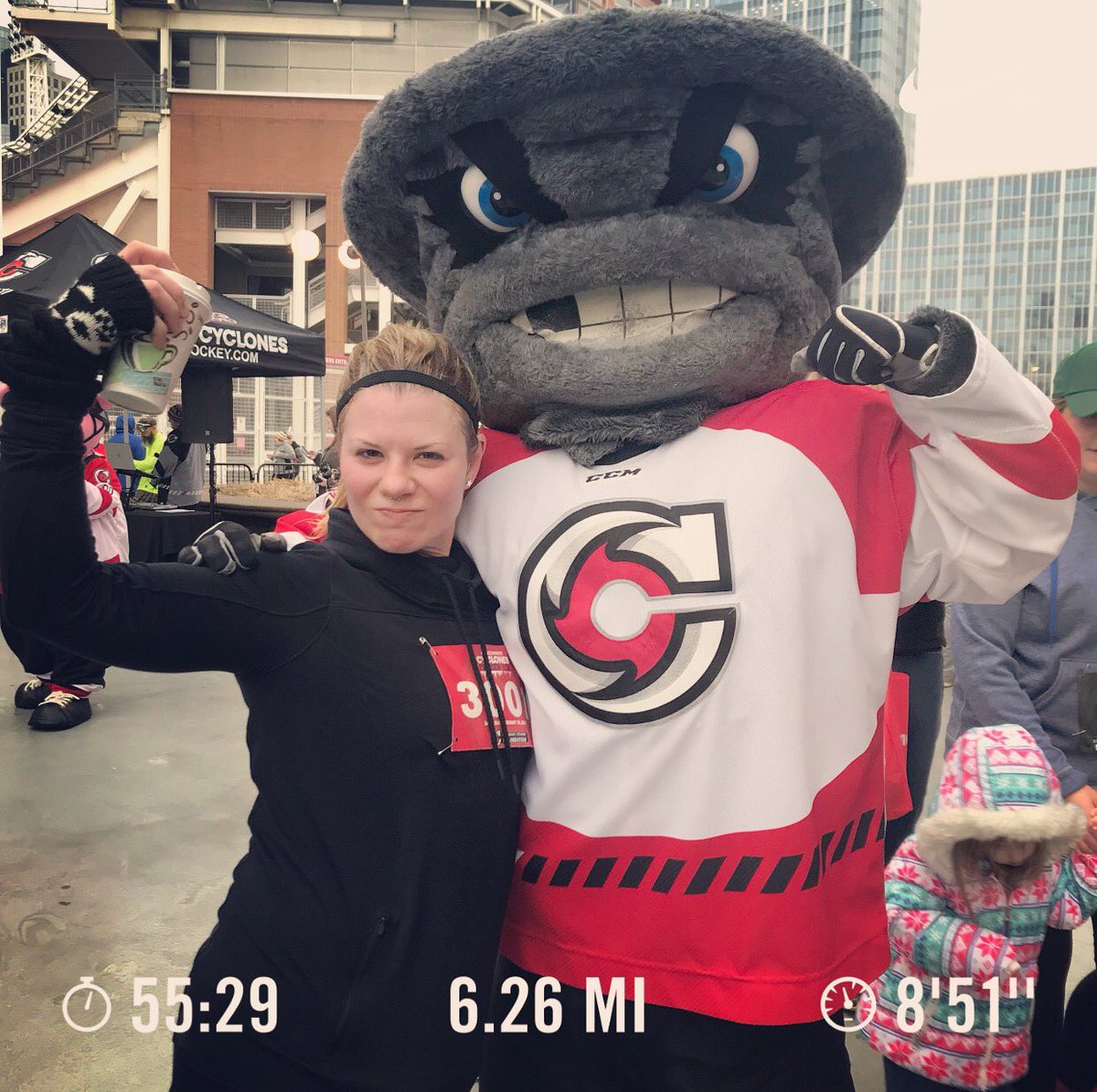 had a great time at my first real race event, the Cyclones Frozen 10K!want to thank the team @ OBV holding down the fort &amp; supporting my run! &amp; proceeds go to the Cyclones Foundation promoting youth hockey! #cyclonesfrozen10k #fitness #hockey #running #hoka #jackrabbit #community
