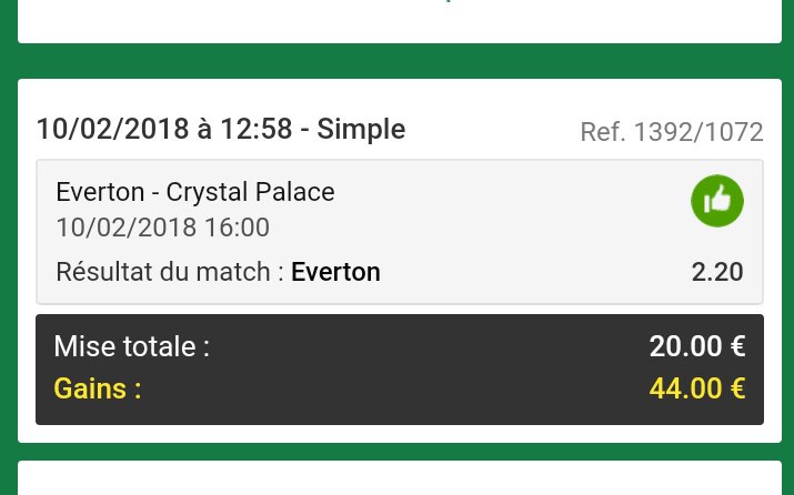 PronoLion's tweet photo. #4LTrophyProject
📈 Montante
🗓 Étape 1 ✔
🇬🇧 Everton - Crystal Palace
📍 Bet: Everton gagne ✔✔✔
🔹 Cote: 2,20
🔹 Mise: 20 euros
Tickets ? ❤ https://t.co/7t9lZpokKf