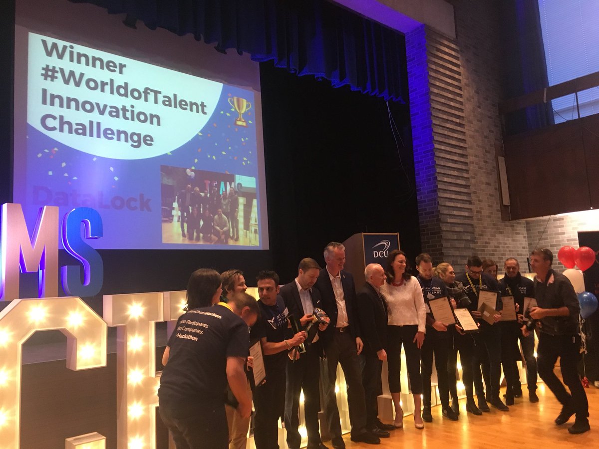 KavanaghJen's tweet photo. #AmChamHackers well done to the winners! #DataLock fantastic idea &amp; superb pitch. Can see this concept in development v soon to protect people’s data https://t.co/RKS9x8VFHJ