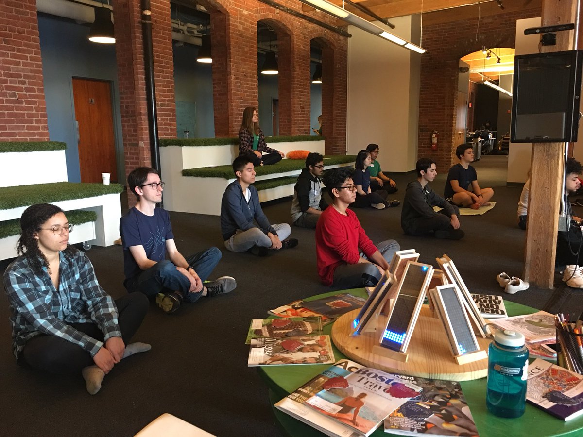 WeAreGenuine's tweet photo. At the 15 hour mark, you really need to replenish the body and mind. #yoga #hackathon #hackbeanpot2018 #digitalagency #agencylife https://t.co/lv4POrmwub