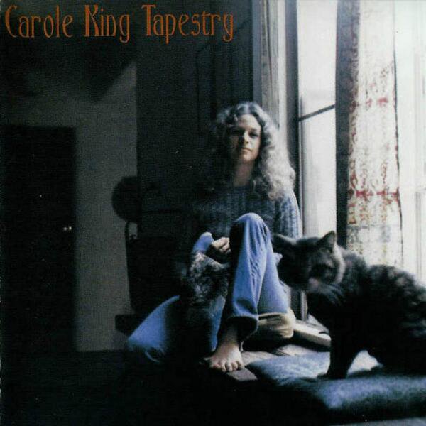 Happy 74th Birthday to Carole King! That\s her cat Telemachus at her feet on this album cover. 