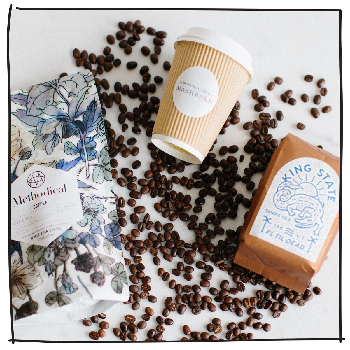 SidAnnMashburn's tweet photo. Super excited about our new coffee space (in case you couldn't tell) but also super excited about the coffee itself: @kingstatecoffee for hot & iced & @Methodical_SC for espresso. (+ bags for sale - we'd be happy to grind the beans for you to enjoy at home.) #yourneedsmet https://t.co/CjIsFJkUFn
