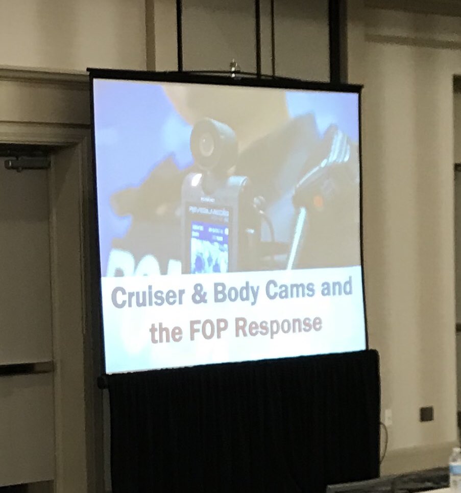 LtDonnyShaw263's tweet photo. Cruiser and Body Cams with @MarkRWeaver at #LeadershipMatters 2018 @GLFOP #FOPLeadership. Excellent training! https://t.co/DjFvIegK1F