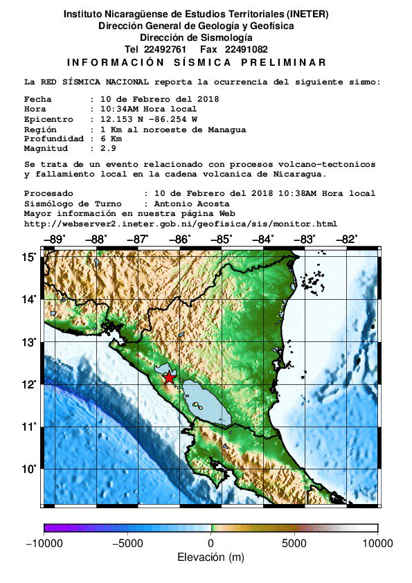 AlfredoSalinas6's tweet photo. Informe sísmico de INETER https://t.co/yh9v3yhQwG
