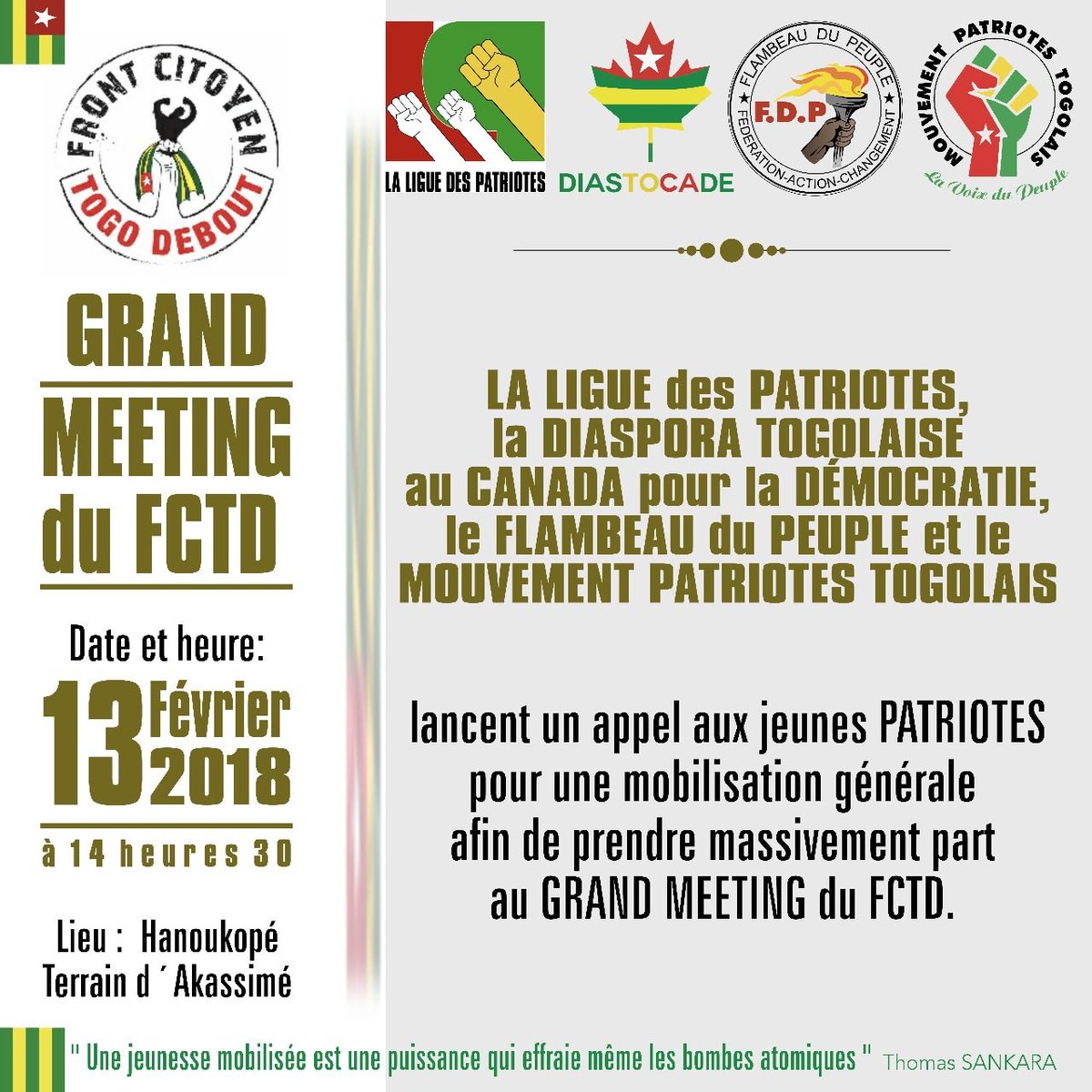 .#AVULETÉ #KOKOULÉ_TÈTÌŅTA 
#Togodebout 
#TgDitesNonAuxJournalisteBleu 
<a href="/HabiaNicodeme/">Habia Nicodeme</a> <a href="/anctogo/">ANC-TOGO</a> <a href="/cdpa_togo/">CDPA TOGO</a> <a href="/CODITOGO_ORG/">CO.DI.TOGO</a> <a href="/Togovisions/">TogoVisions</a> <a href="/togovi_c92/">Aliki-Esso</a> <a href="/FrontC_TGDebout/">FrontC_TogoDebout</a> <a href="/togo_debout/">Togo Debout</a> @Marchetogolaise <a href="/diastocade/">Diastocade</a> 
<a href="/BBCAfrica/">BBC News Africa</a> <a href="/ReutersAfrica/">Reuters Africa</a> <a href="/RFIAfrique/">RFI Afrique</a> <a href="/EmmanuelleSodji/">EmmanuelleSodji</a> <a href="/BillEmileDavolk/">Bill Emile Davolk</a>