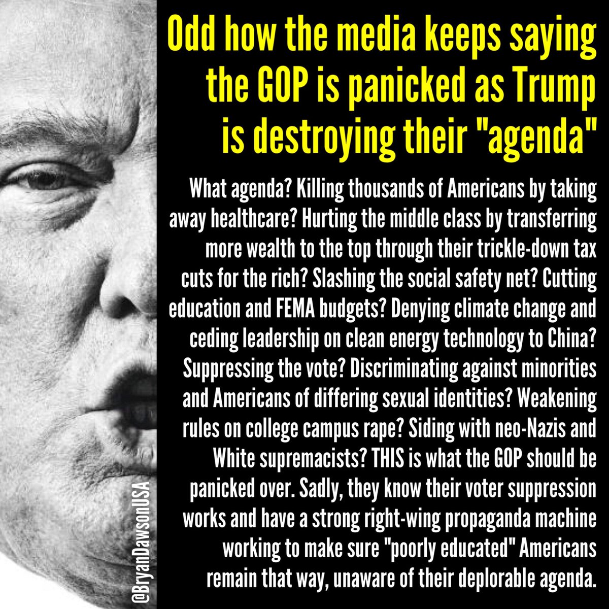 BryanDawsonUSA's tweet photo. Critical thinking #CouldBeatTrumpIn2020 - Sadly, millions of Fox News-infected Americans lack such an ability.
Beware the #GOPDisinformationMachine - False propaganda betrays all who fought and died for freedom. https://t.co/QnuoEyalFz