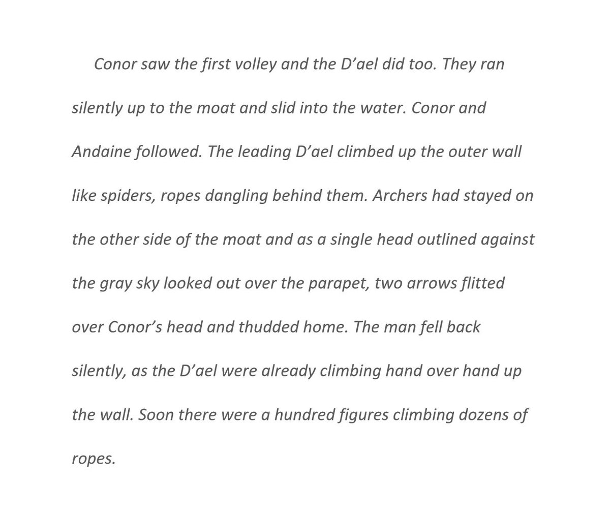 PFLegge's tweet photo. Attack on the castle. Conor, Andaine and the D'ael go in the back way.
#amwriting
#amwritingfantasy
#almostamyth
#pflegge
#fantasywriting
#fantasy
#writersofinstagram
#pfwrites
#fiction
#epic
#novel
https://t.co/DvxtFrl2xc https://t.co/ijiQQOQC3x