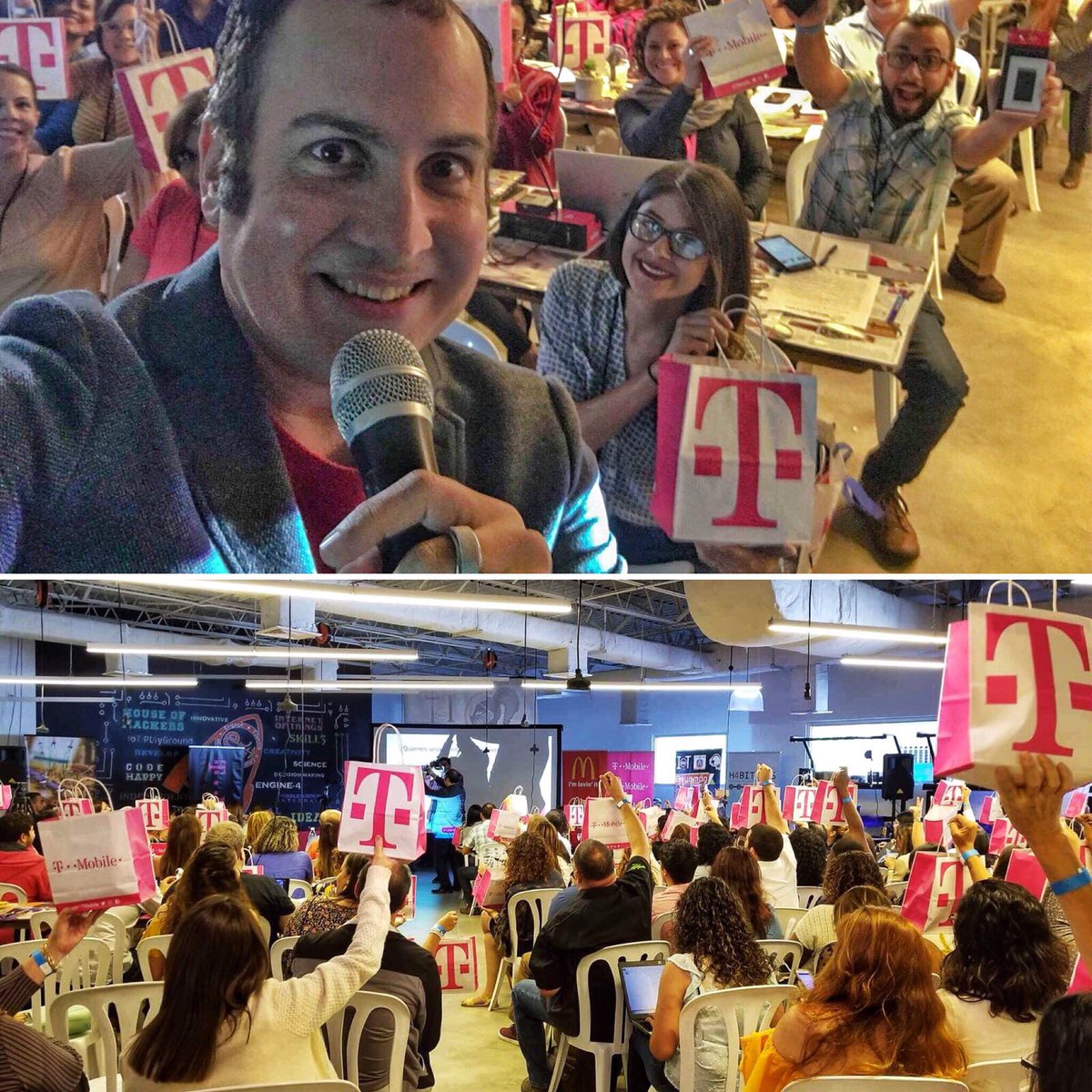 TMobilePR's tweet photo. Gracias #prbloggercon y @jameslynn por su taller de “Creación y edición de videos en tu móvil” presentado por T-Mobile. https://t.co/kiN8ejmjXe