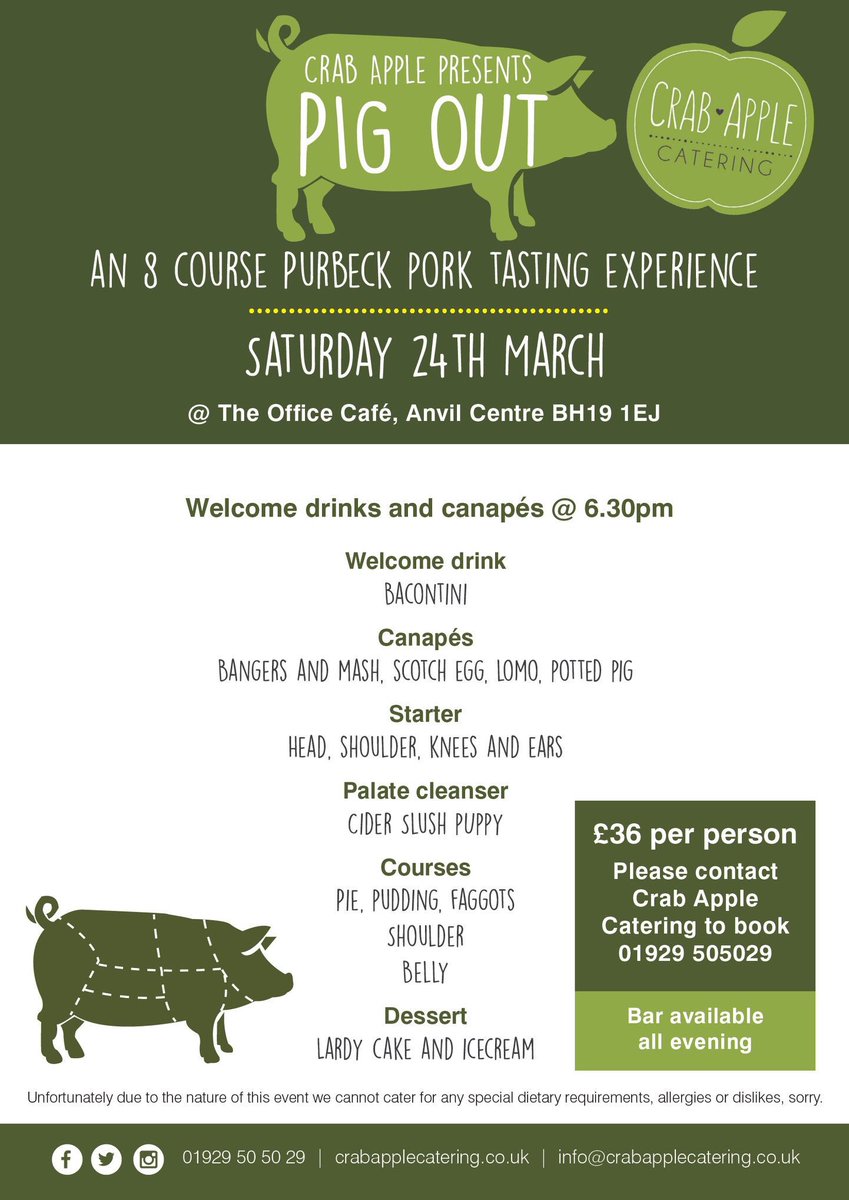 Fancy an epic night out? Check out this little beauty....... #piggylicious #feast #foodporn #crabapplecatering #foodforlivelovehappiness