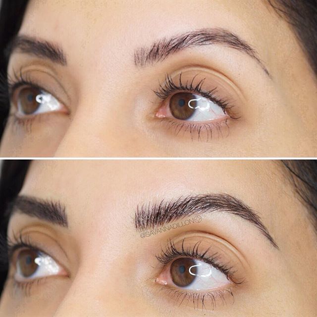 #sashikohealed ✨✨Top photo is healed from one session, bottom photo shows immediately after second session as we are building a fuller look. 💙 Remember: microbladed brows should be built up gradually. Brows by @savannadillon at #studiosashiko