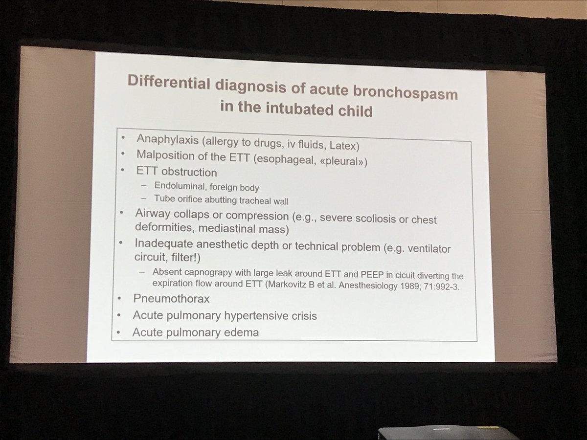 DeepaKattail's tweet photo. Differential diagnosis of acute bronchospasm courtesy of @flybluemoon13, via @RebeccaMargolis #PedsAnes #paf56 https://t.co/ci1bZbxzqo