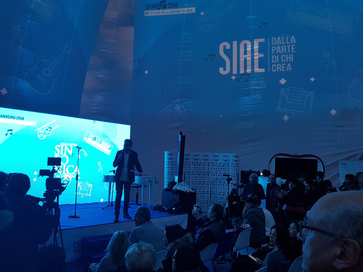 SIAE (@siae_official) on Twitter photo La loro musica ci ha accompagnato per la settimana del festival, i #giovanitalenti di <a href="/areasanremo/">Area Sanremo</a> salgono sul palco di #casaSIAE un'ultima volta e noi gli auguriamo tutta la fortuna del mondo, senza mai perdere la passione e l'amore per la #musica che hanno dimostrato. A presto! La loro musica ci ha accompagnato per la settimana del festival, i #giovanitalenti di <a href="/areasanremo/">Area Sanremo</a> salgono sul palco di #casaSIAE un'ultima volta e noi gli auguriamo tutta la fortuna del mondo, senza mai perdere la passione e l'amore per la #musica che hanno dimostrato. A presto!
