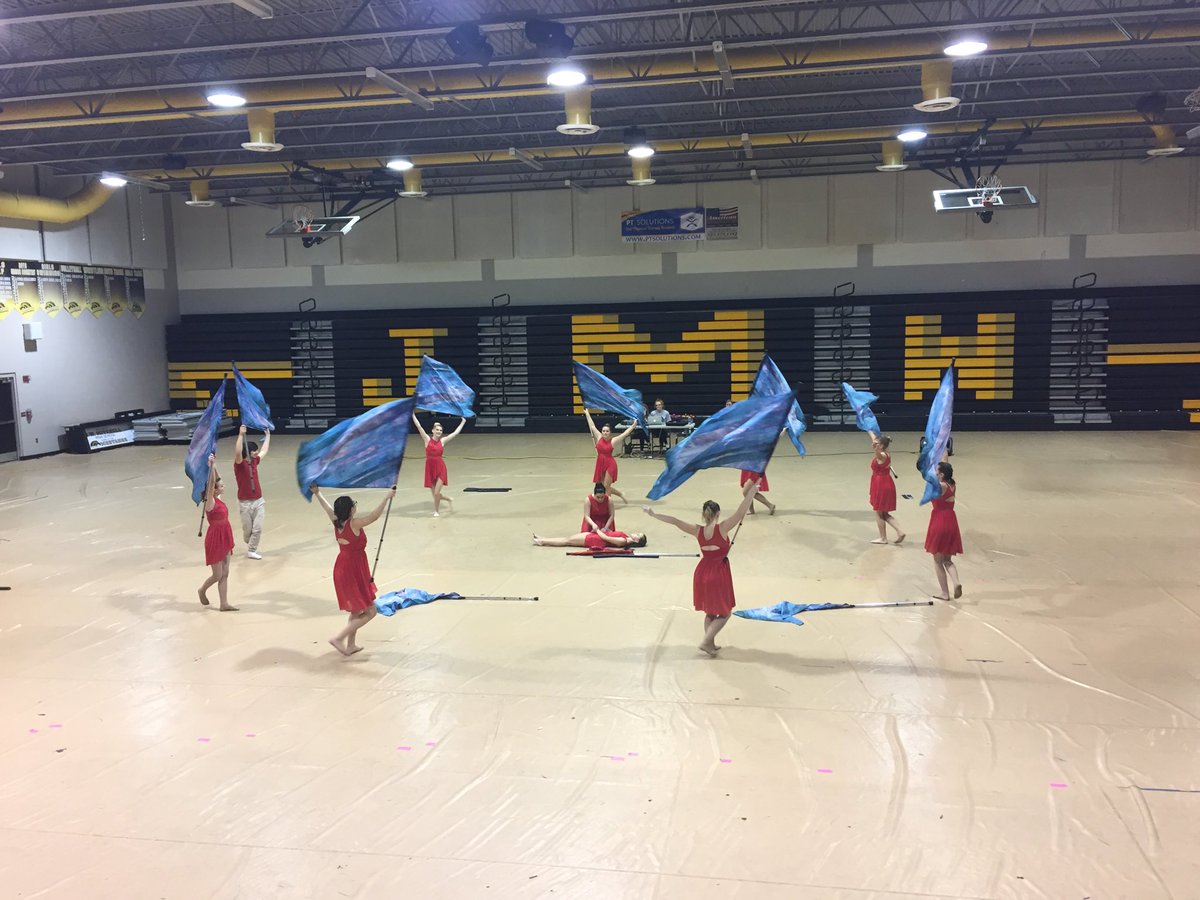 Beautiful performance last light “ClassAct” Color Guard!!