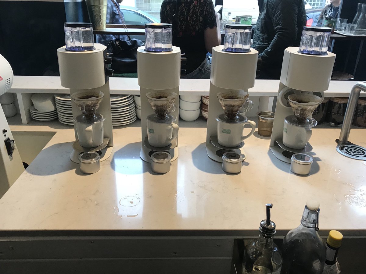 coffeehopper's tweet image. This is why we have 4 x SP9s from @MarcoBevSystems @MackieMayor for brewing 4 different Single Origins at once on a busy Saturday!