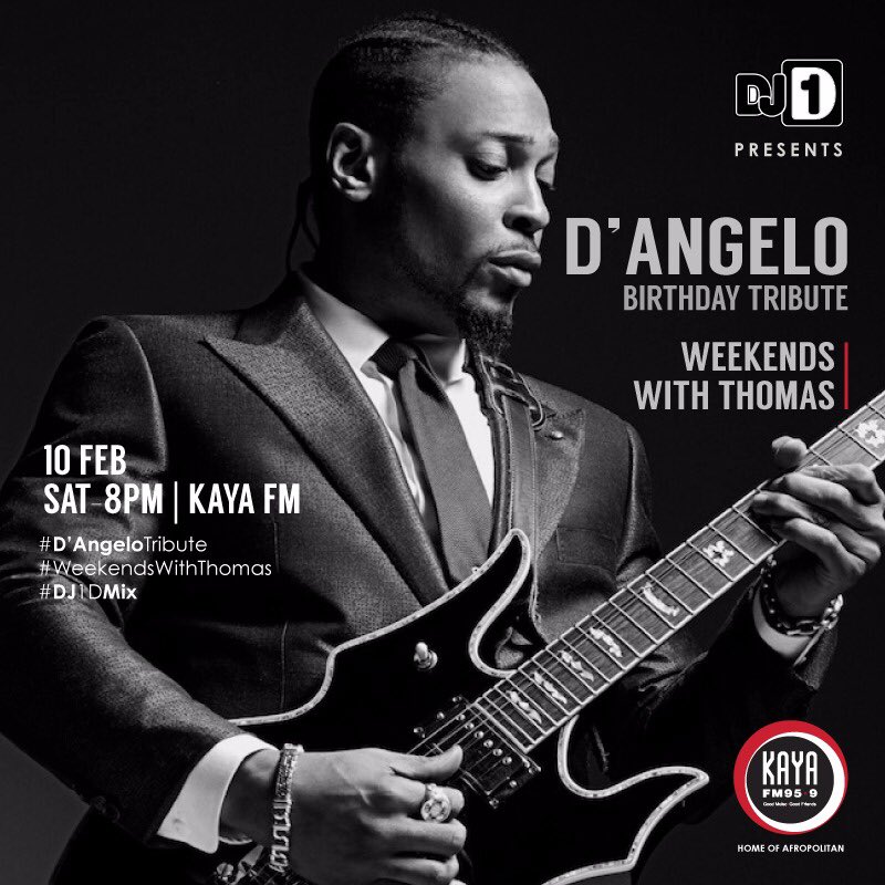 Dj1D's tweet photo. Counting and slowing it down to #ValentinesDay with a @TheDangelo tribute on @kayafm95dot9 with @thomasmsengana #weekendswithThomas - Happy Birthday to Mr. Michael Eugene Archer #D_Angelo #HappyBirthdayDAngelo 11Feb - tune into #yourfrequency #inthemixwithDj1D #Dj1Dmix #Dj1D https://t.co/NLXXh7sZjC