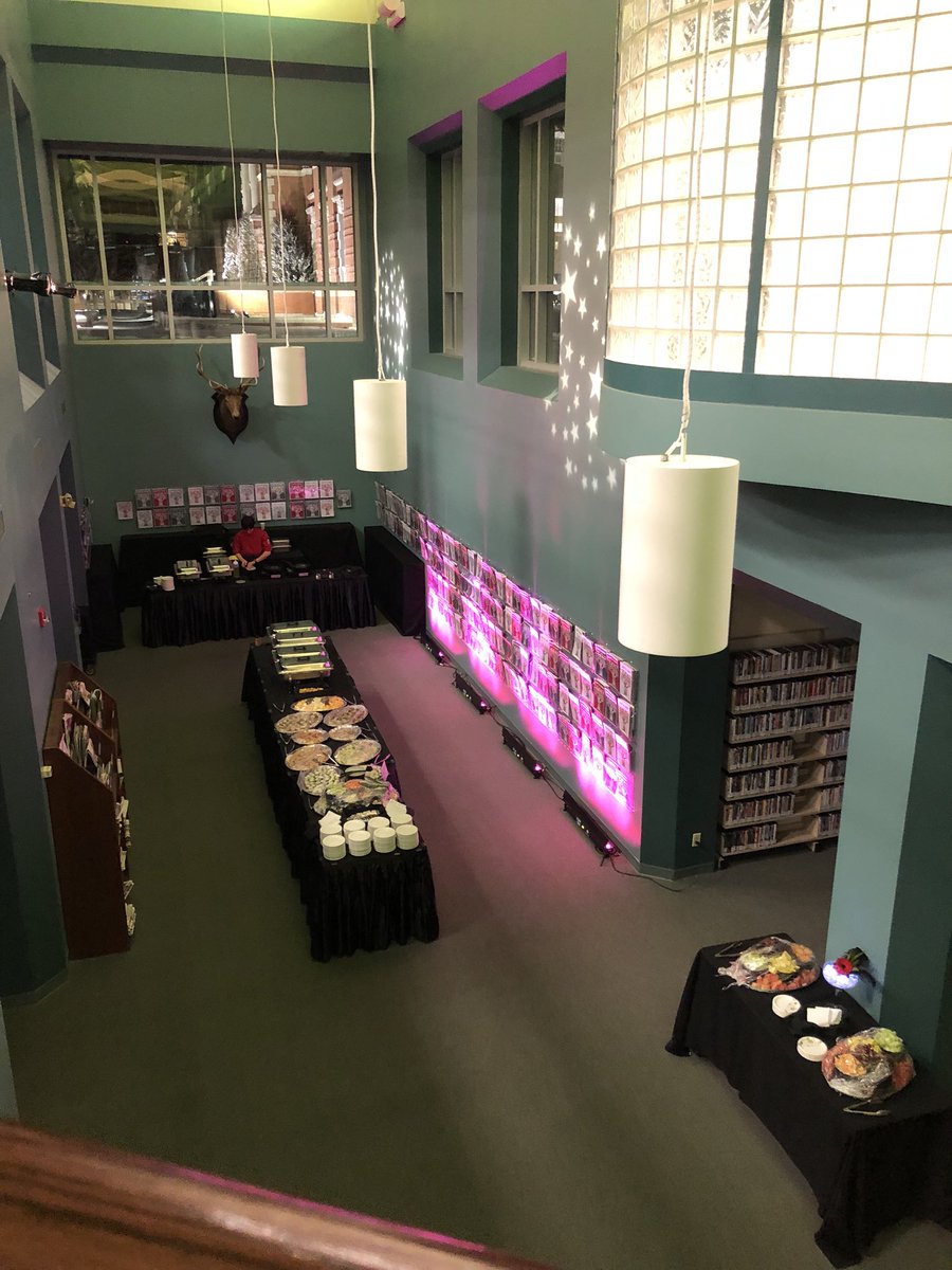 MHPublicLibrary's tweet photo. Here’s a few photos from the transformed library at last night’s #LovintheLibrary. ❤️ https://t.co/Tu9PkFCmnF
