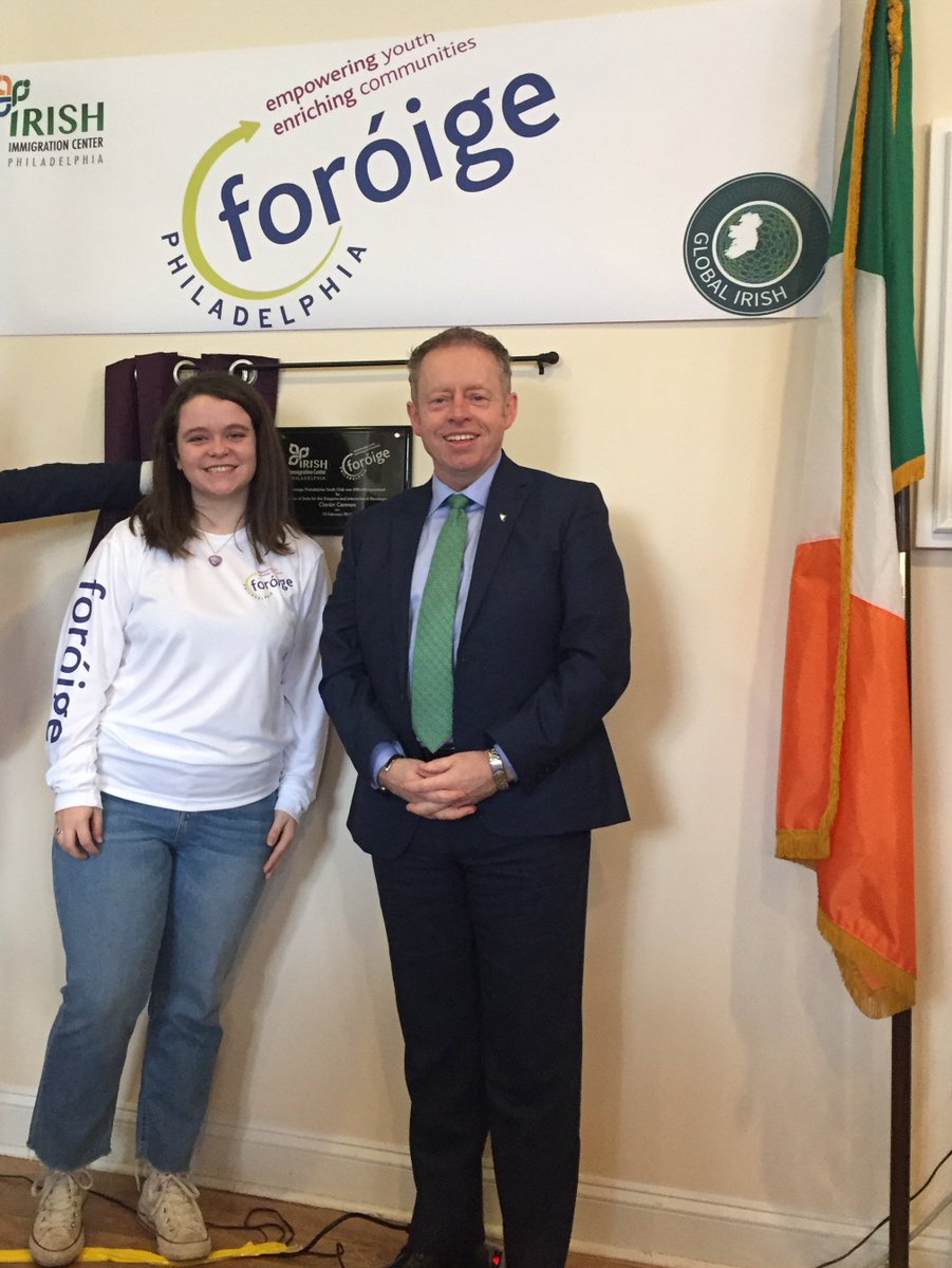 Minister <a href="/ciarancannon/">Ciaran Cannon</a> formally launching <a href="/foroige/">Foróige</a> first overseas presence at <a href="/icphila/">Irish Diaspora Center</a> - very impressive young people