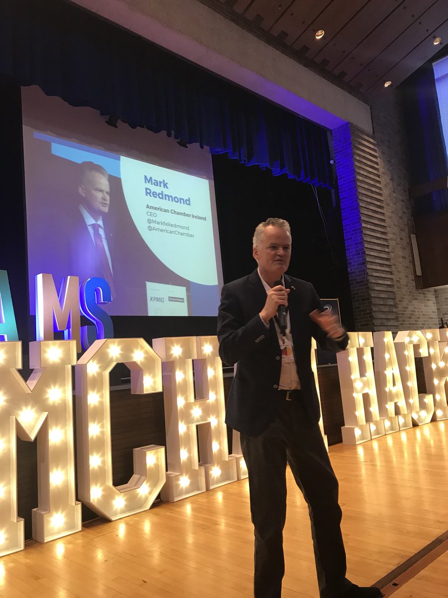 MarahCurtin's tweet photo. Mark Redmond @MarkFXRedmond, CEO @AmericanChamber tips for #AmChamHackers:
1. STAY CONNECTED. You’ve built an amazing network; build on these relationships.
2. Stay connected to @AmericanChamber and enable us to do what we do better. 
3. BE A #HACKATHON advocate. #Hackathon2018 https://t.co/Qxlc8eOlar