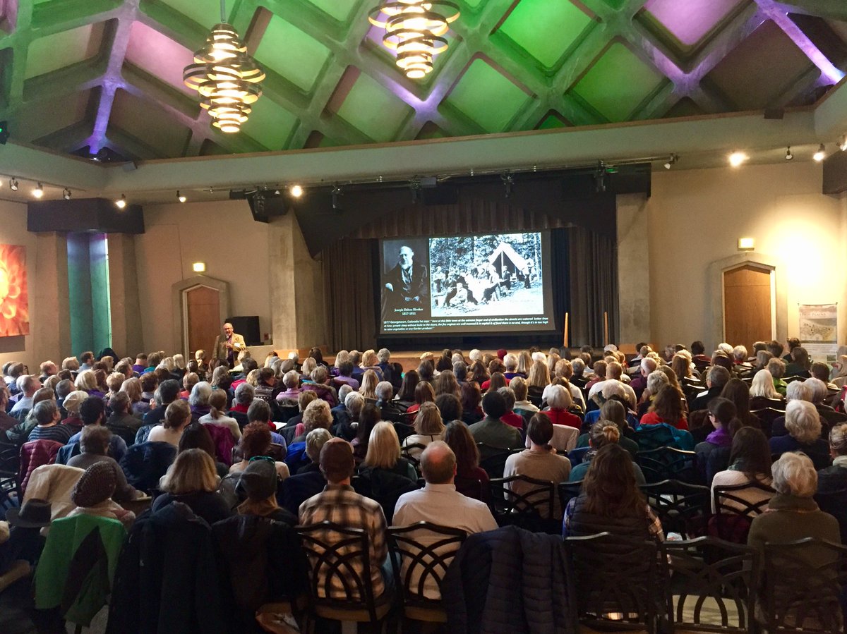ColoradoNPS's tweet photo. Packed house for the 3rd annual Landscaping with Colorado Native Plants Conference! Sold out (300) with 75 on the waitlist. Seems like there is a lot of interest in our #ColoradoNativePlants. #CoNPS is proud to be a founding partner of this conference. https://t.co/eNd9HAb0xe