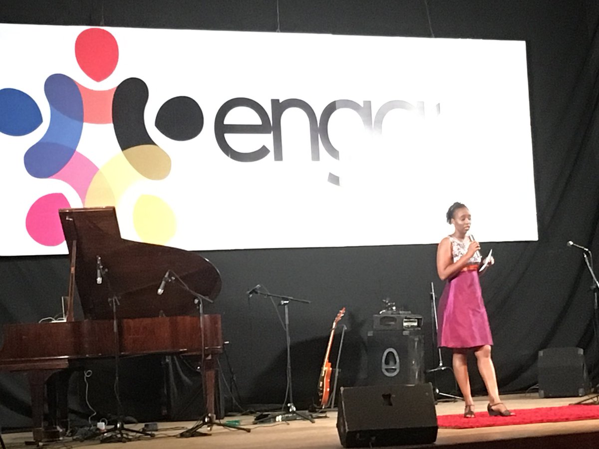MugureGithuku's tweet photo. “As you live the length of your life, are you taking time to explore the breadth of it?” asks @AgathaJuma of @EngageKE after the audience appreciates Emma’s performance during #Engage17. #Twaweza https://t.co/6D8YdmqCVX