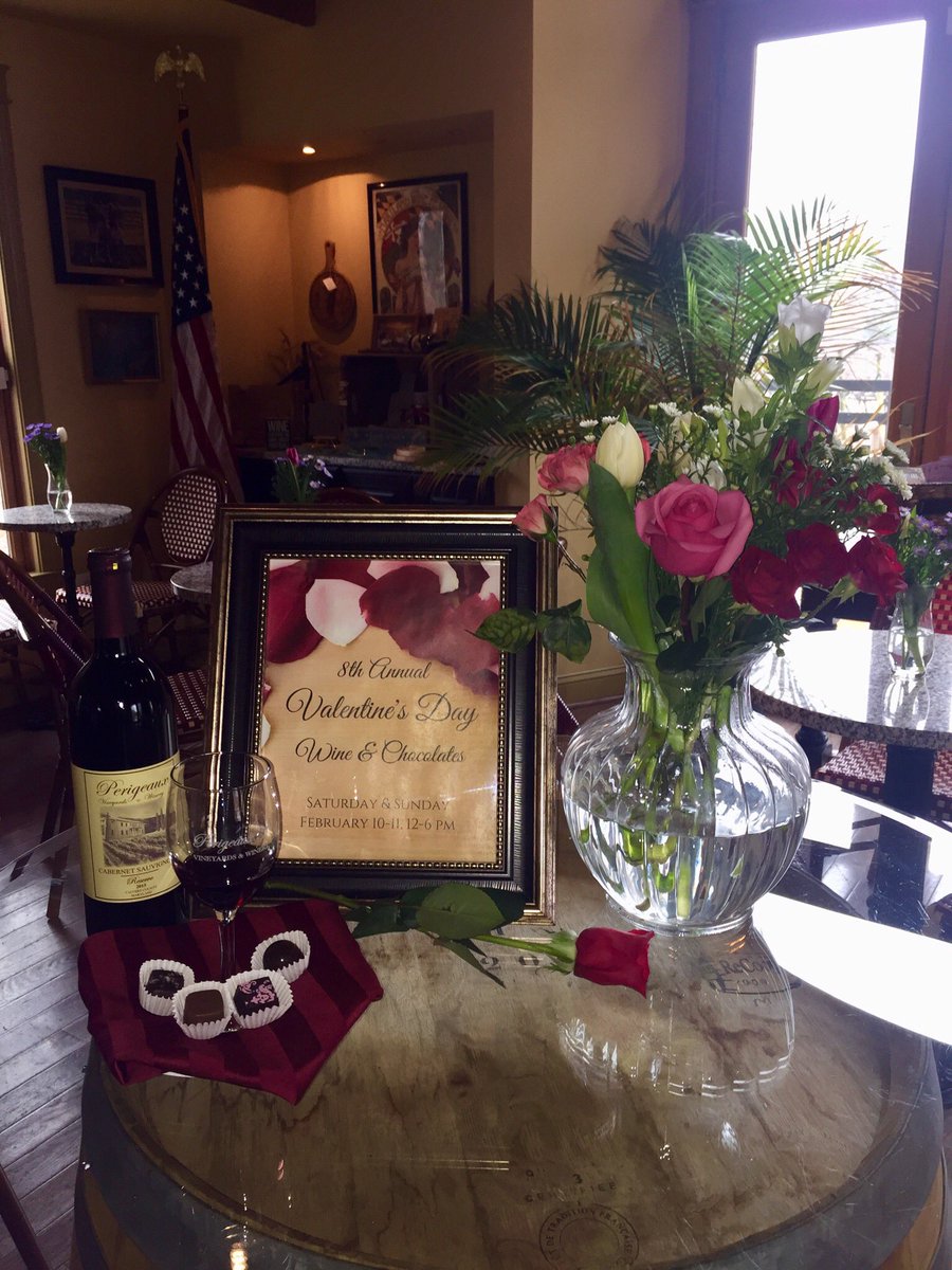 8th Annual Valentine’s Day Wine &amp; Chocolate pairings today &amp; tomorrow, 12-6 pm! #PerigeauxWine #HeritageChocolates #DateNight #SolomonsIsland #SOMD #BuyLocal
