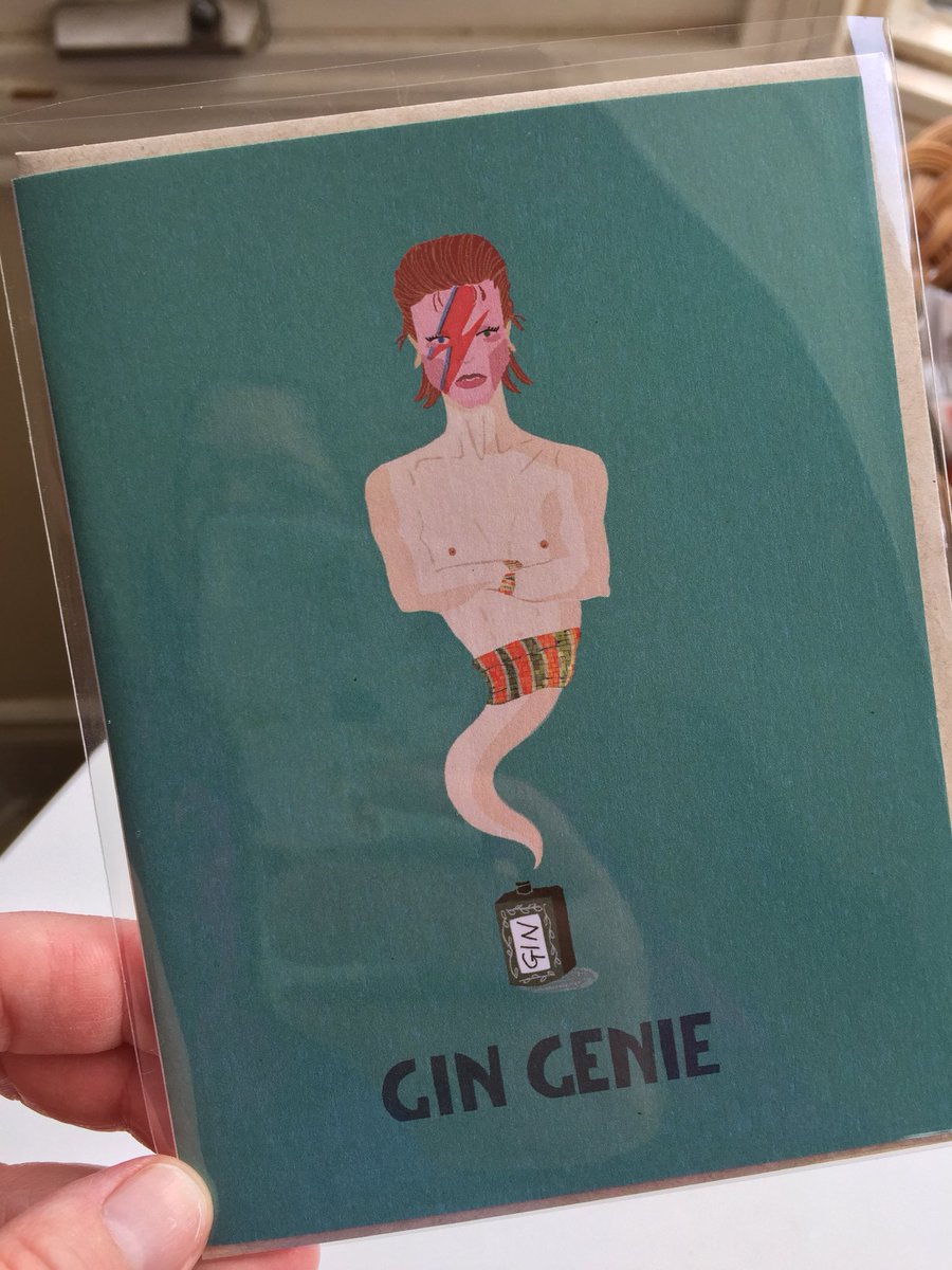 You can buy a card for yourself, right? Best card ever thanks to @ShopJVStudios #GinGenie #DavidBowie #JustGreet