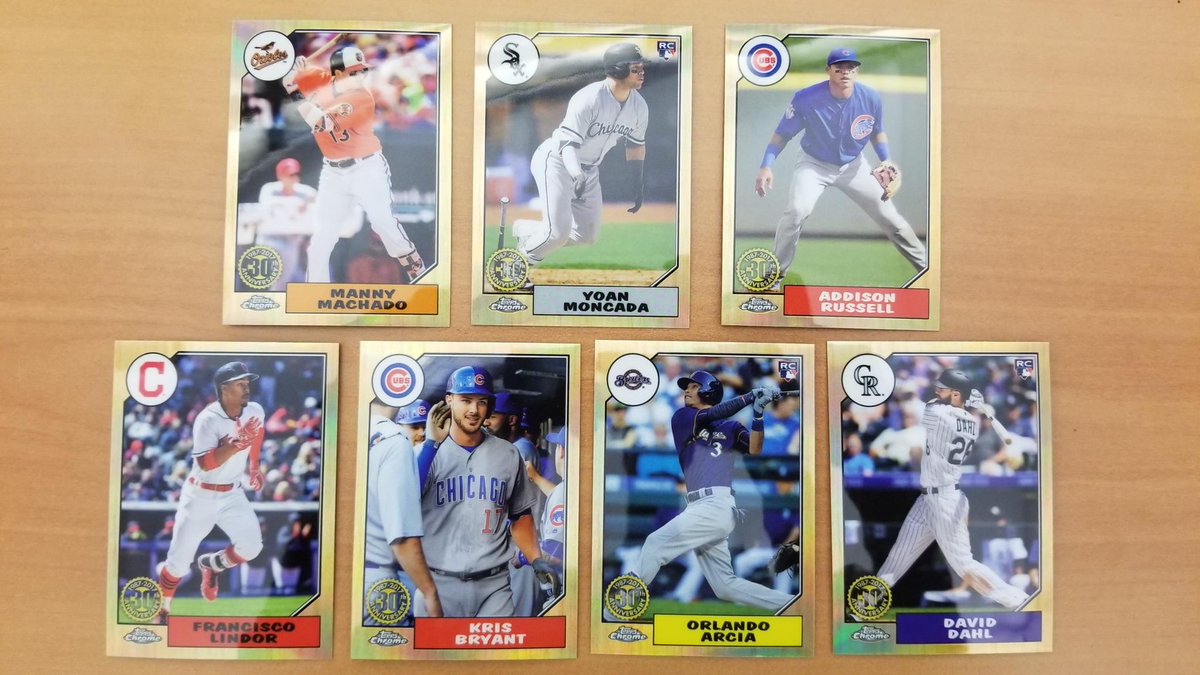 MLB's tweet image. You know you want these @Topps cards made to mirror the iconic 1987 set 😍.

RT and ALL of these #MLBCards could be yours.