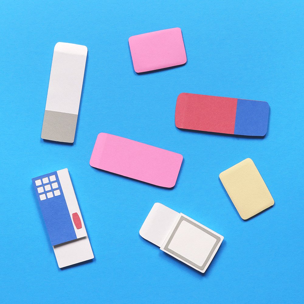 Day 10 - rubbers/erasers or whatever you call them! Why do these look like pick &amp; mix sweets to me? 🍭 

#papercut #paperart #illustration #thingsyoucanfindinanartstudio #February #FebruaryChallenge #artchallenge #rubber #eraser