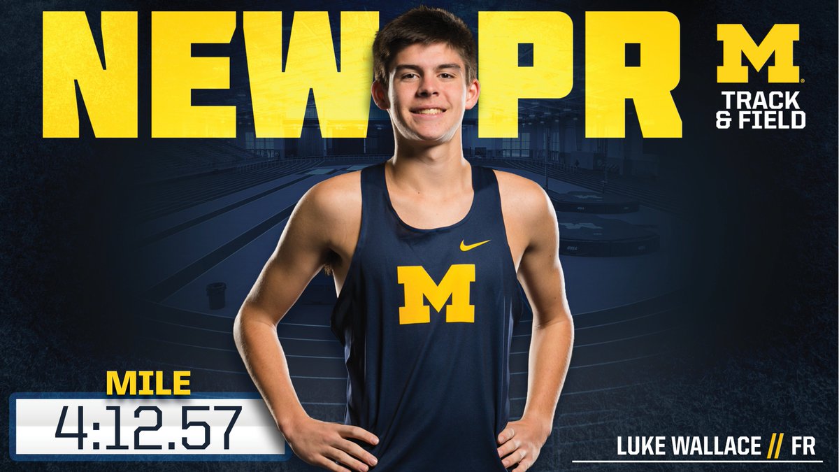 Luke Wallace clocks a career-best 4:12.57 to take 8th in the first section of the #ISUClassic mile #GoBlue