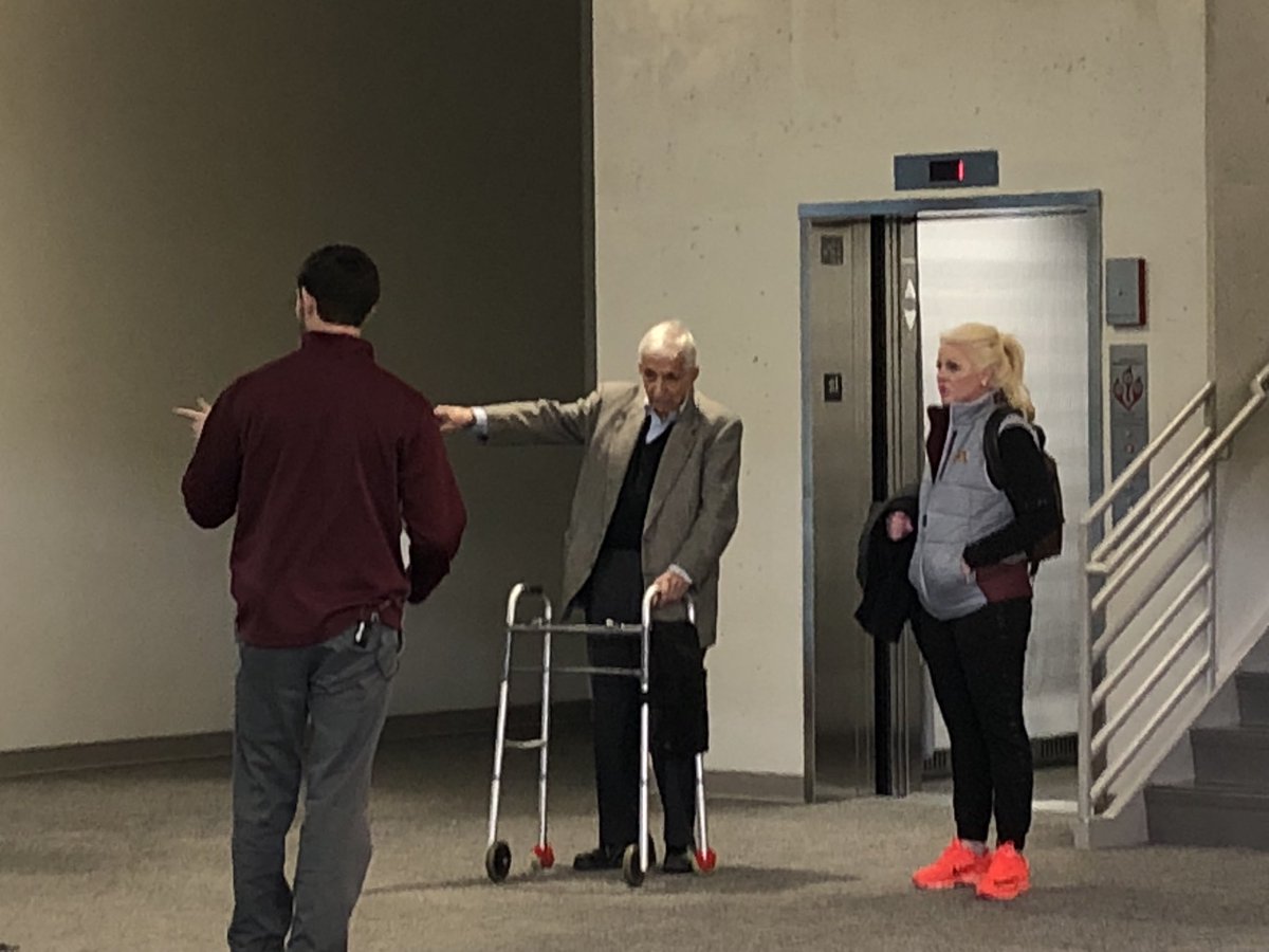 NadineBabu's tweet photo. If I had to name the Boston Scientific Heart of the Game for the Athletes Village tour, it would be Sid Hartman. That place is HUGE, I clocked around 4000 steps, and he flew through it all! #Sidbit #Gophers https://t.co/vWQdeHCdSp