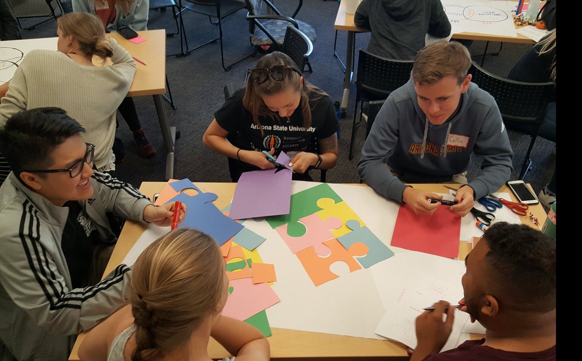 ASU_NLASA's tweet photo. Creative Brainstorming at the @NPL_Alliance at @ASU Spring Retreat! #GroupValues #MeWeUs https://t.co/9dG4A9fcrK