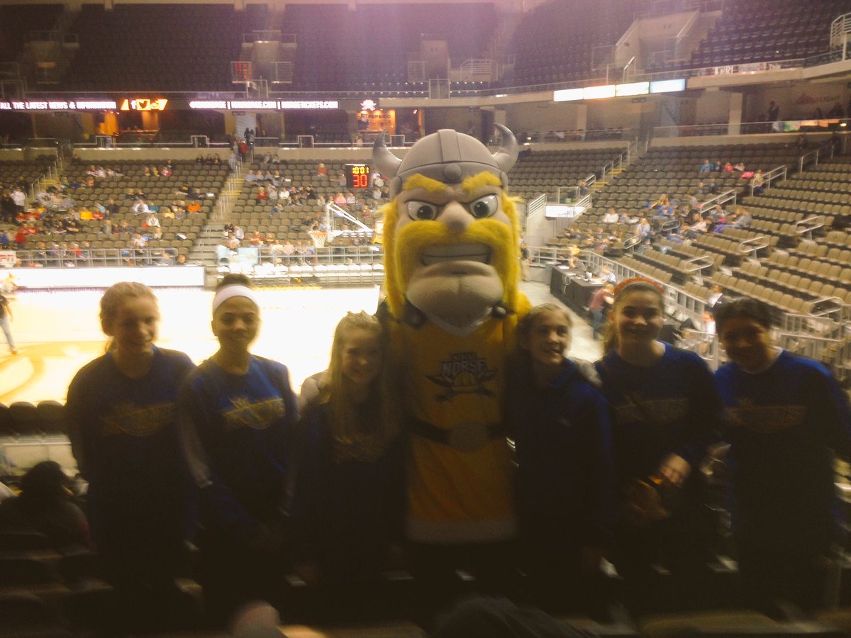 SVA Girls Basketball Players @ NKU Women's Basketbal game with Norse Mascot! Go Royals! Go Norse!